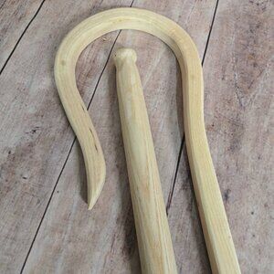 Handcrafted Red Oak Steam Bent Shepherd Crook or Hook Stands 66" to 69" Tall New
